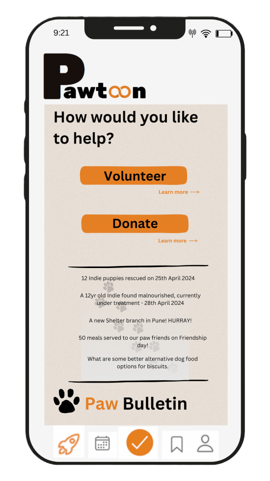 Mobile app walkthrough screen
