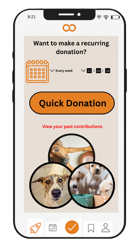 Mobile app walkthrough screen