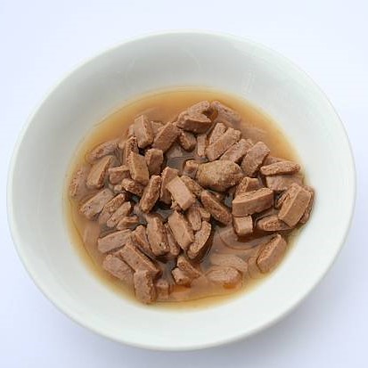 Photo of beautifully arranged
dog food